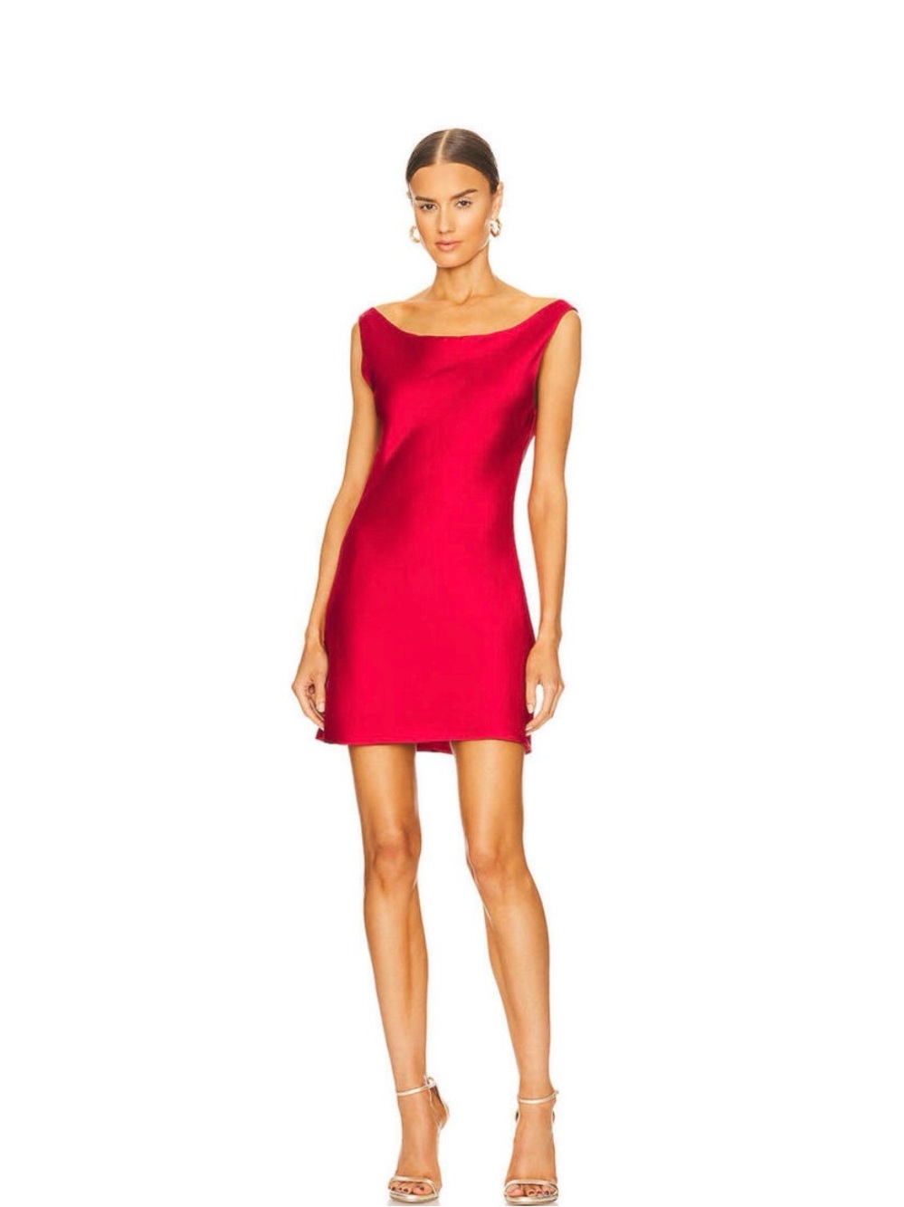 Normal Kamali Red Scoop Neck Mini Dress